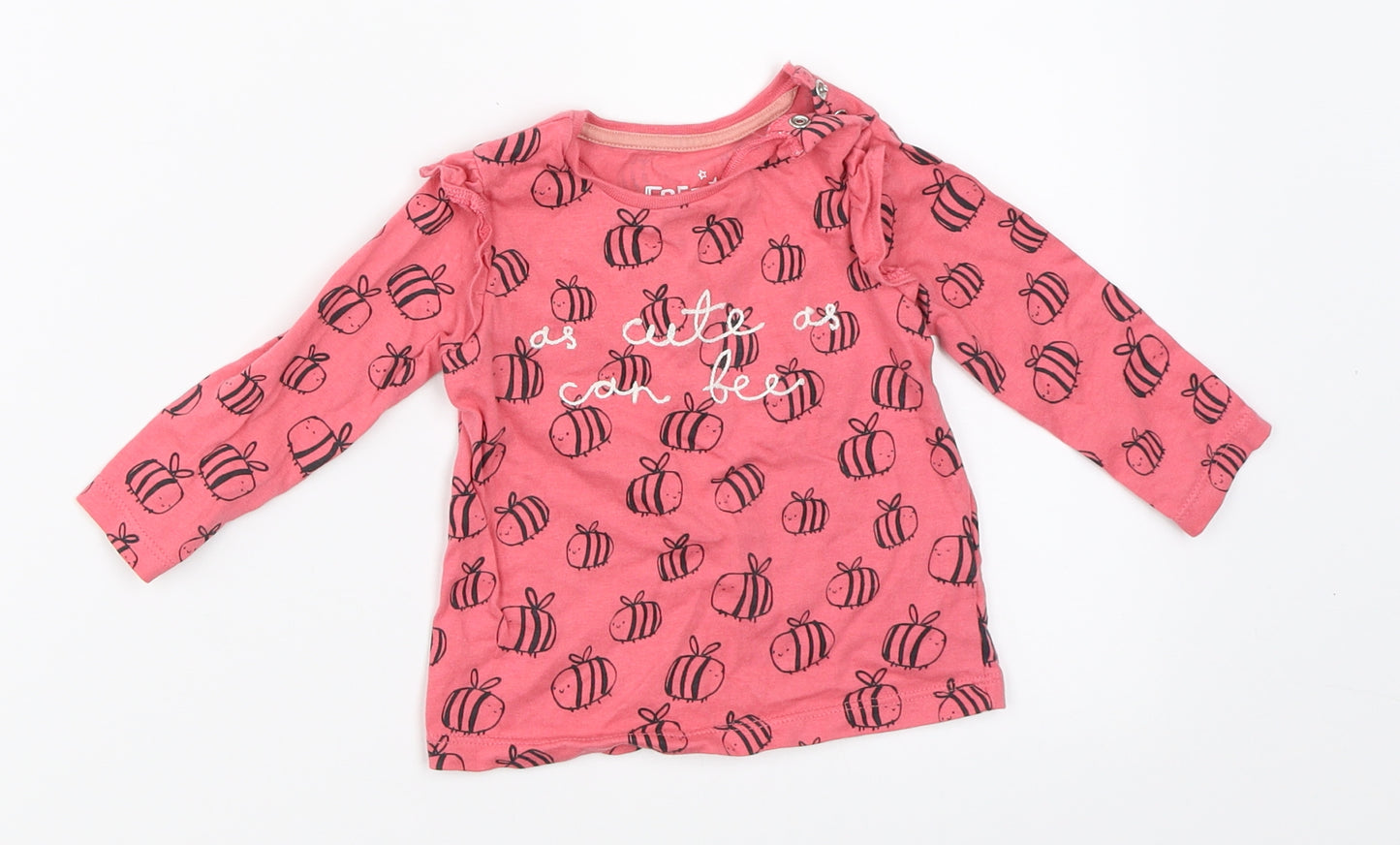 F&F Girls Pink   Basic T-Shirt Size 3-6 Months