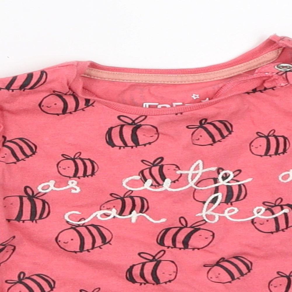 F&F Girls Pink   Basic T-Shirt Size 3-6 Months