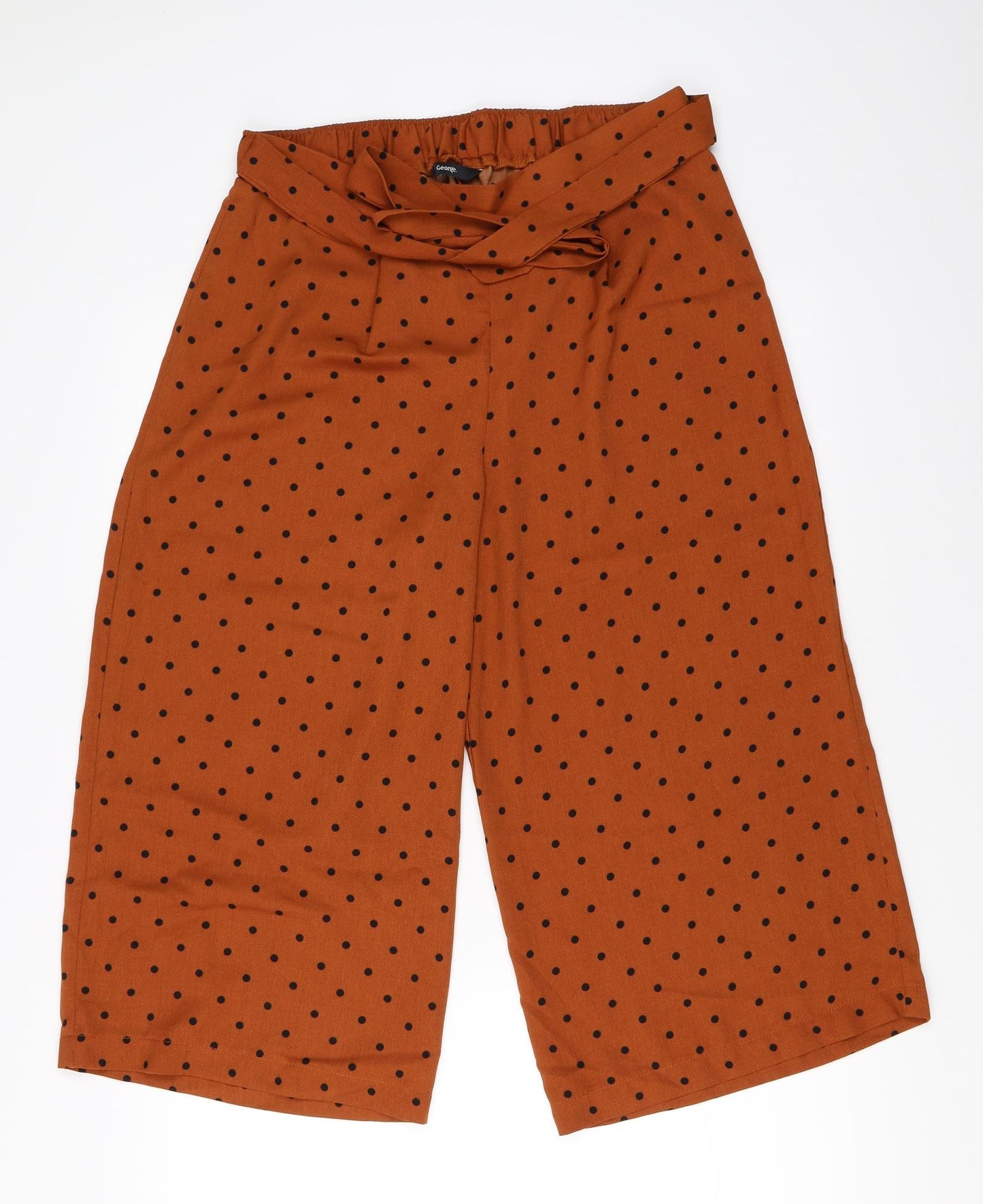 George Womens Orange Polka Dot  Cropped Trousers Size 12 L20 in - Culottes
