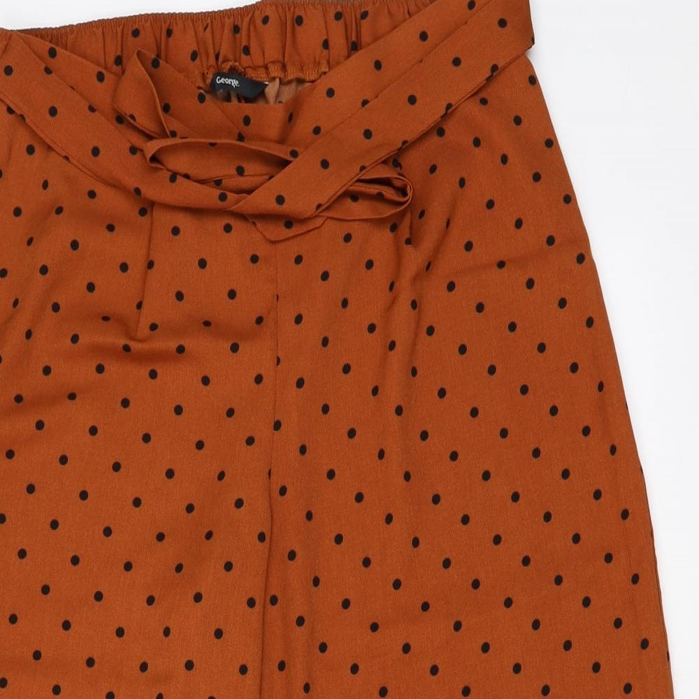George Womens Orange Polka Dot  Cropped Trousers Size 12 L20 in - Culottes