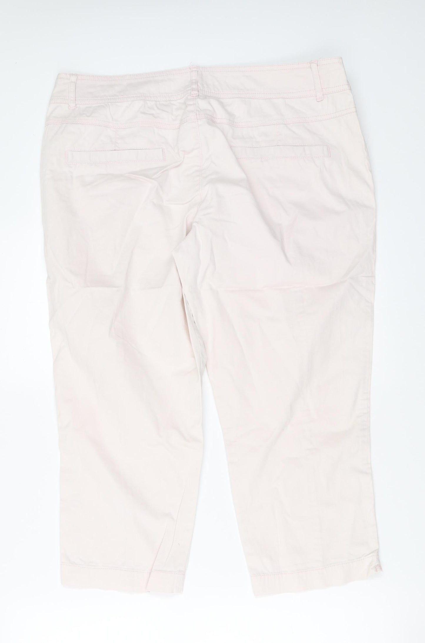 F&F Womens Pink   Cropped Trousers Size 14 L21 in