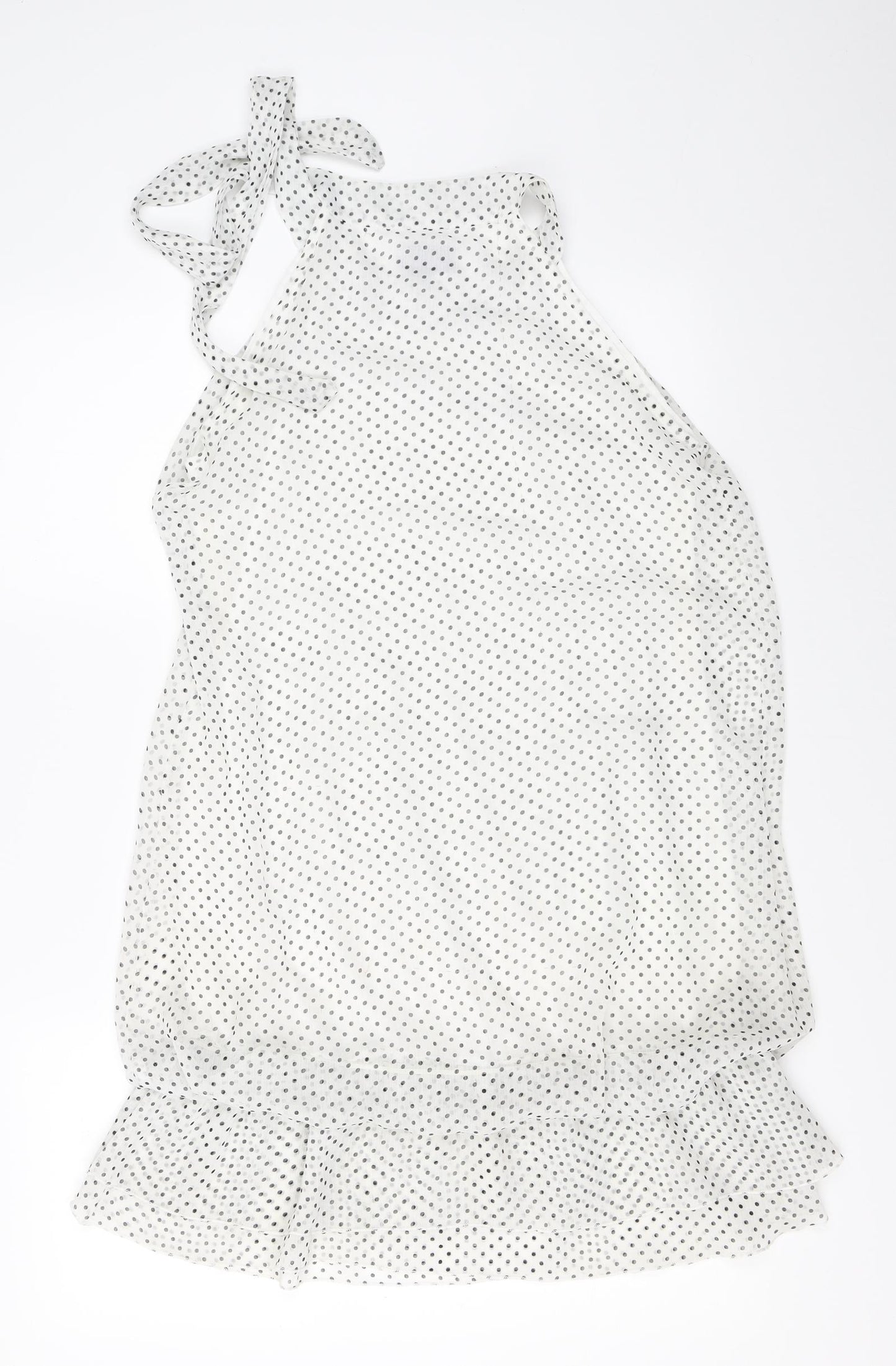 Iska Womens White Polka Dot  Shift  Size S