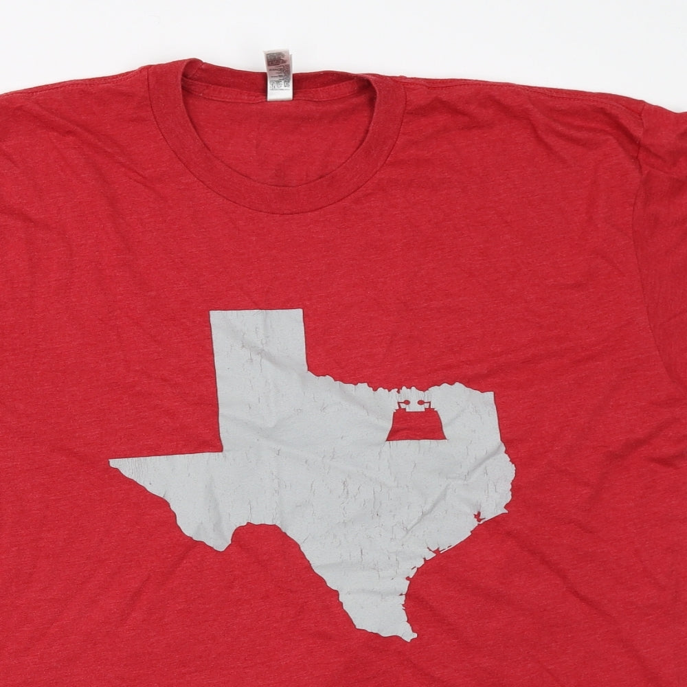 American Apparel Mens Red    T-Shirt Size L