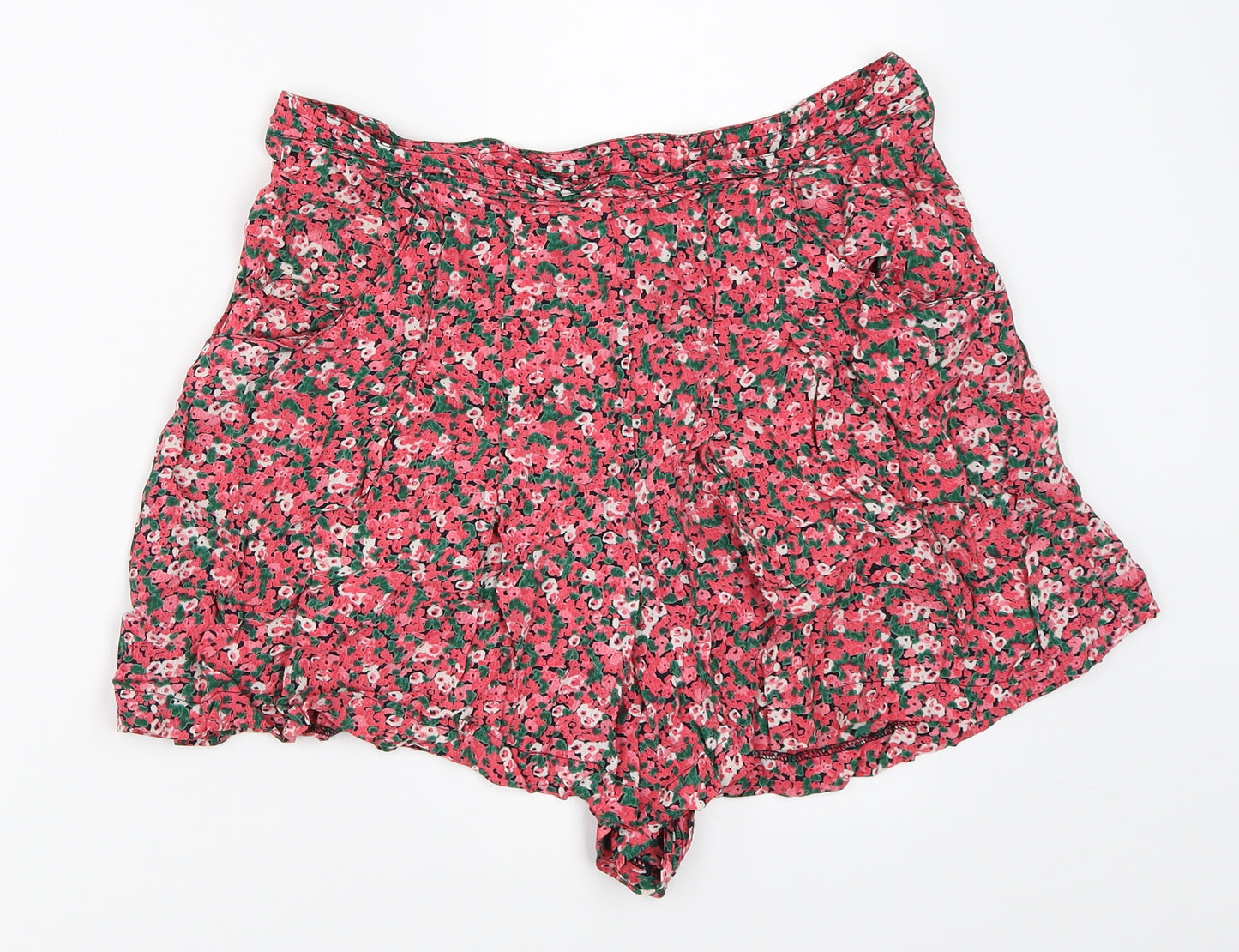 F&F Womens Pink Floral  Hot Pants Shorts Size 10