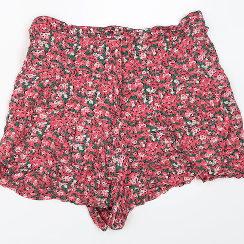 F&F Womens Pink Floral  Hot Pants Shorts Size 10
