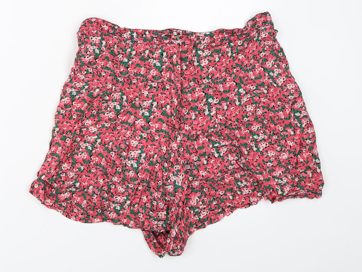 F&F Womens Pink Floral  Hot Pants Shorts Size 10