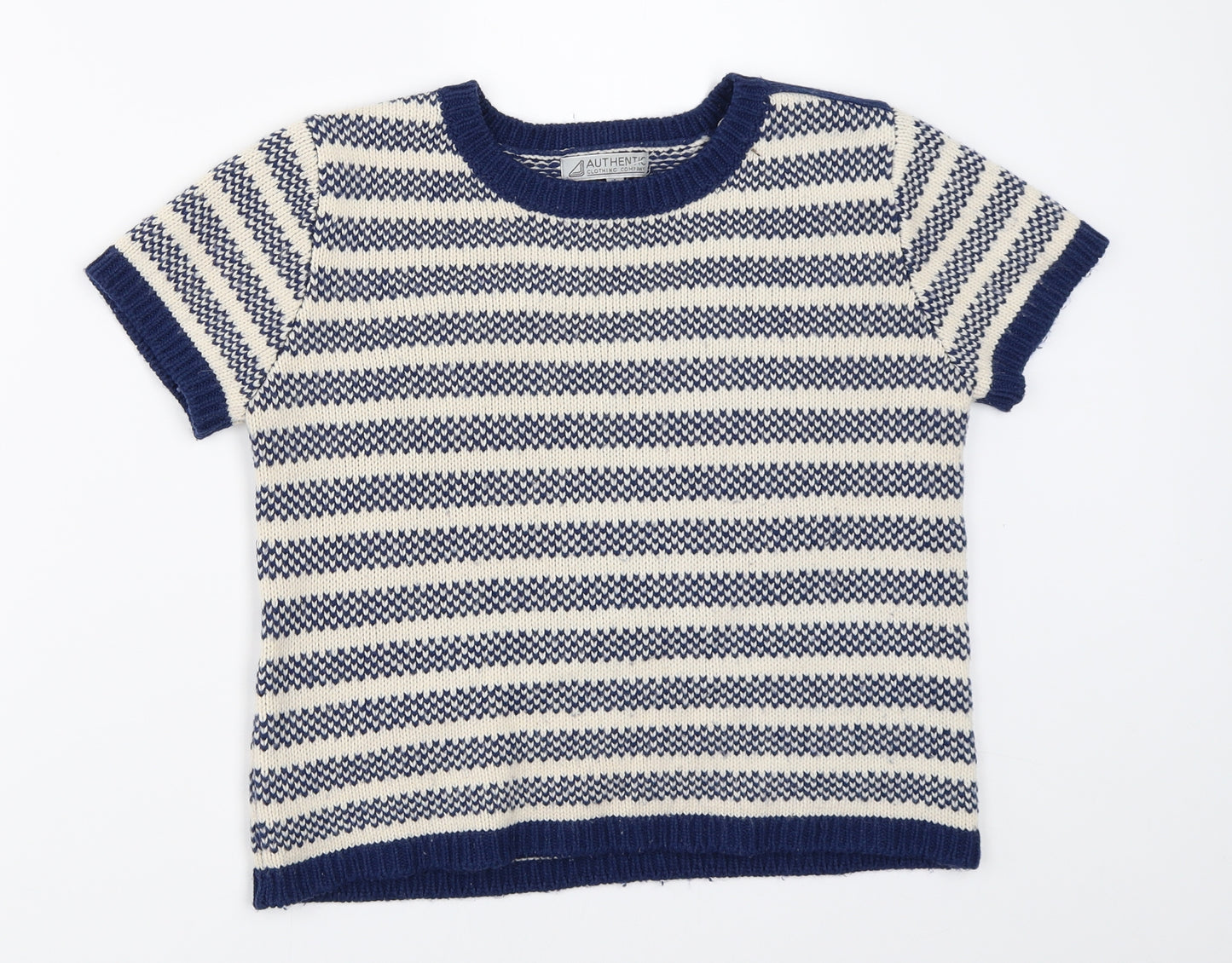 Authentic Clothing Company Womens Blue Striped  Pullover Jumper Size M