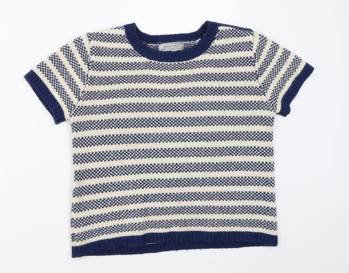Authentic Clothing Company Womens Blue Striped  Pullover Jumper Size M