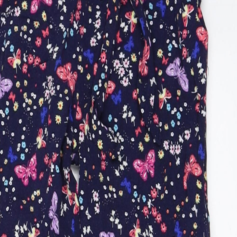 Primark Girls Blue Floral  Capri Trousers Size 6-7 Years