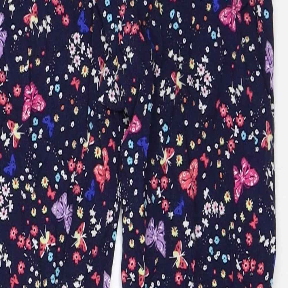 Primark Girls Blue Floral  Capri Trousers Size 6-7 Years