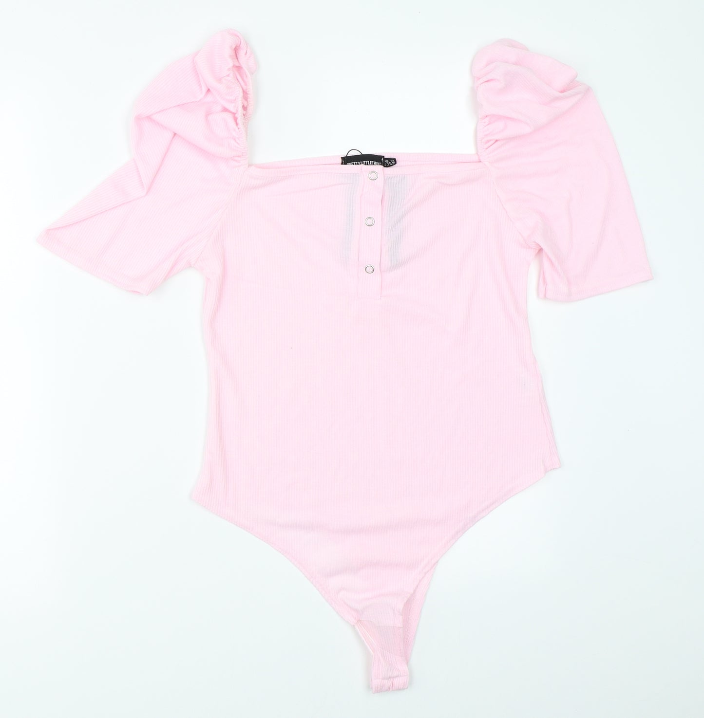 PRETTYLITTLETHING Womens Pink   Basic Blouse Size 14  - bodysuit