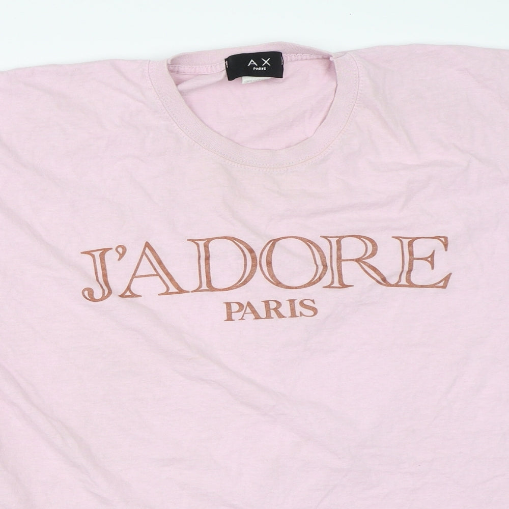 AX Paris Womens Pink   Basic T-Shirt Size M
