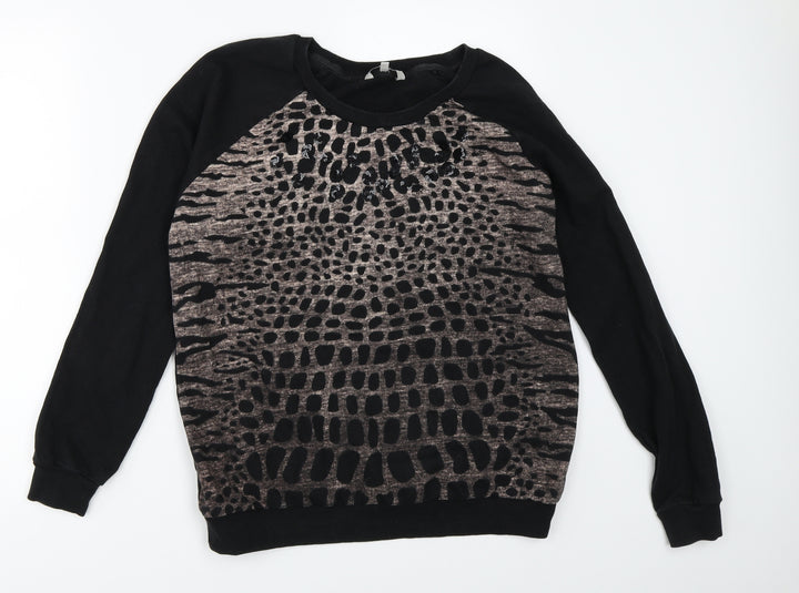 Peacocks Womens Black Pullover Sweatshirt Size S