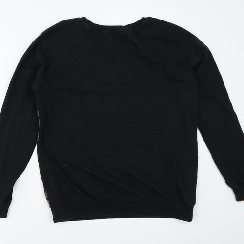 Peacocks Womens Black   Pullover Sweatshirt Size S