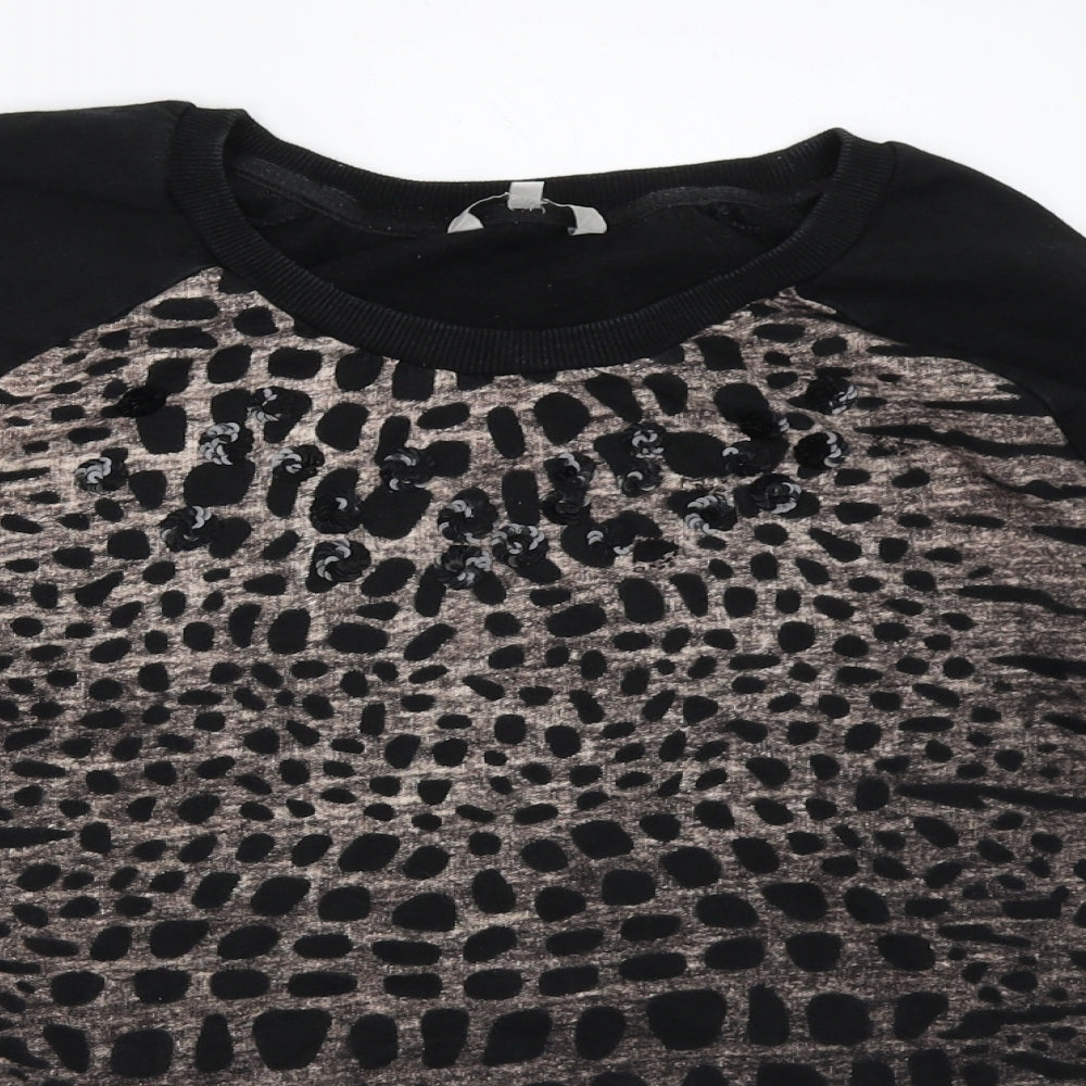 Peacocks Womens Black   Pullover Sweatshirt Size S