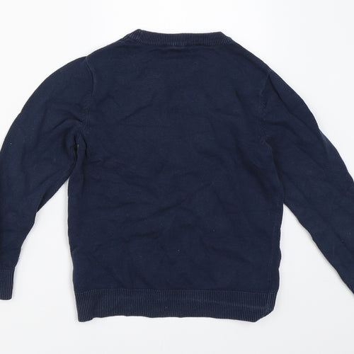 H&M Boys Blue   Pullover Jumper Size 5-6 Years  - Christmas Dinosaur