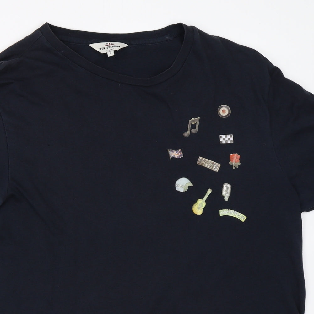 Ben Sherman Mens Blue    T-Shirt Size M