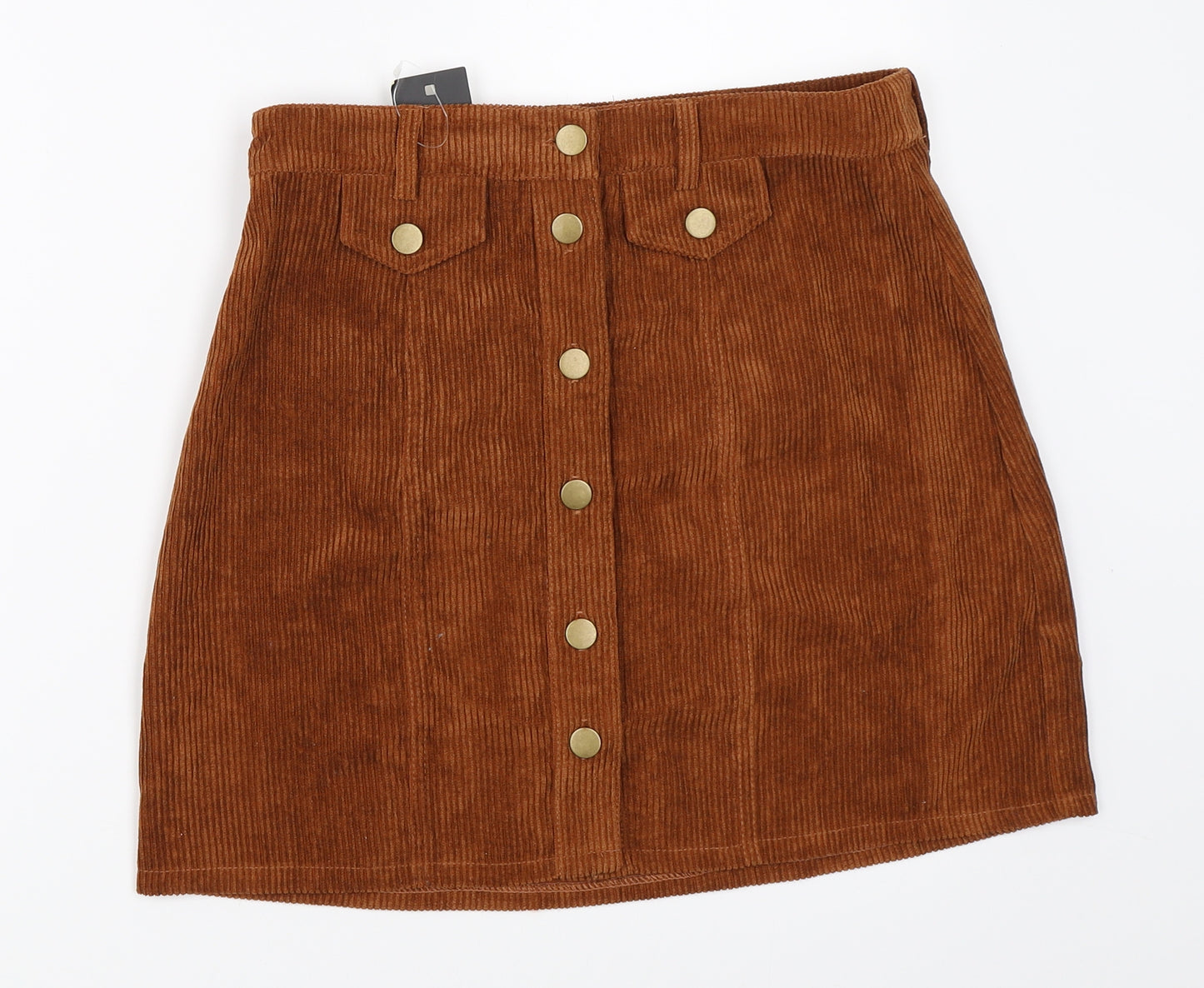 Boohoo Womens Beige  Corduroy Mini Skirt Size 12