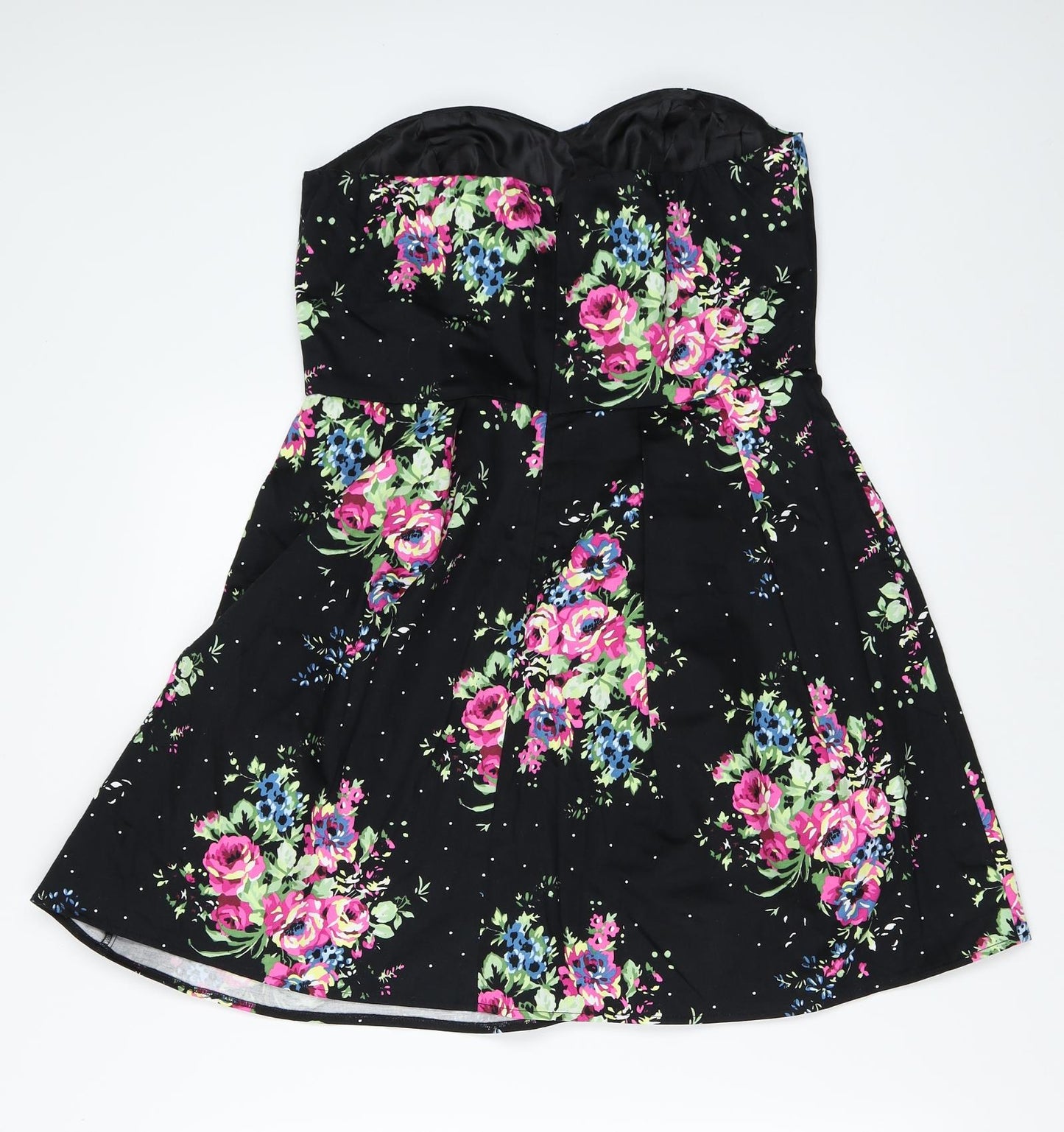 Jane Norman Womens Black Floral  Fit & Flare  Size 14