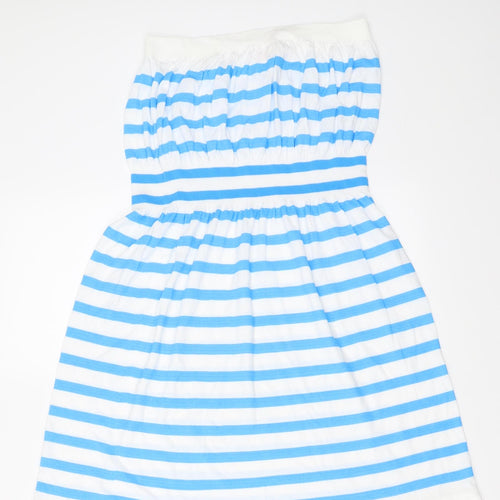 Primark Womens Blue Striped  Fit & Flare  Size L  - BEACH DRESS