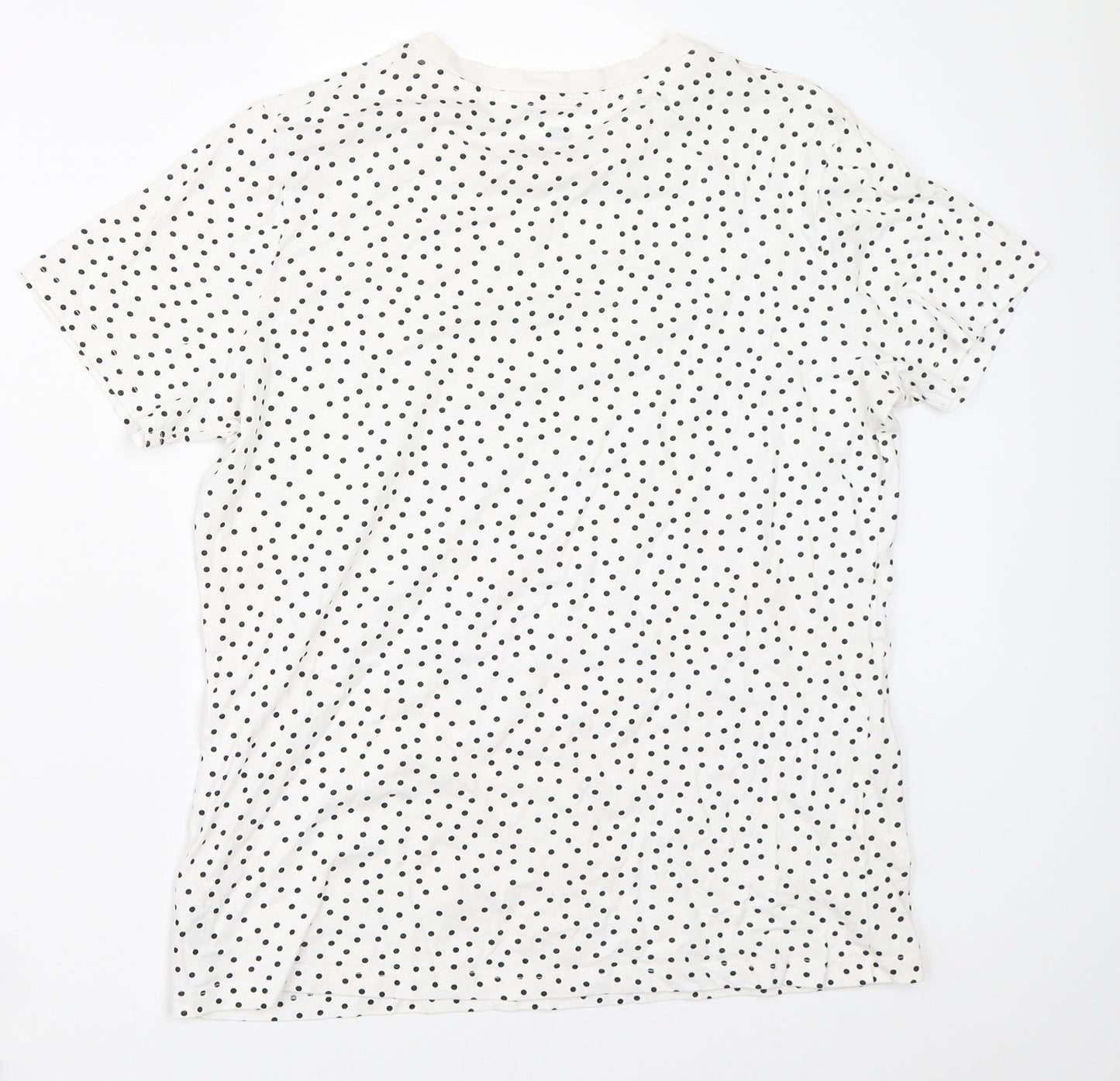 F&F Womens White Polka Dot  Basic T-Shirt Size 12