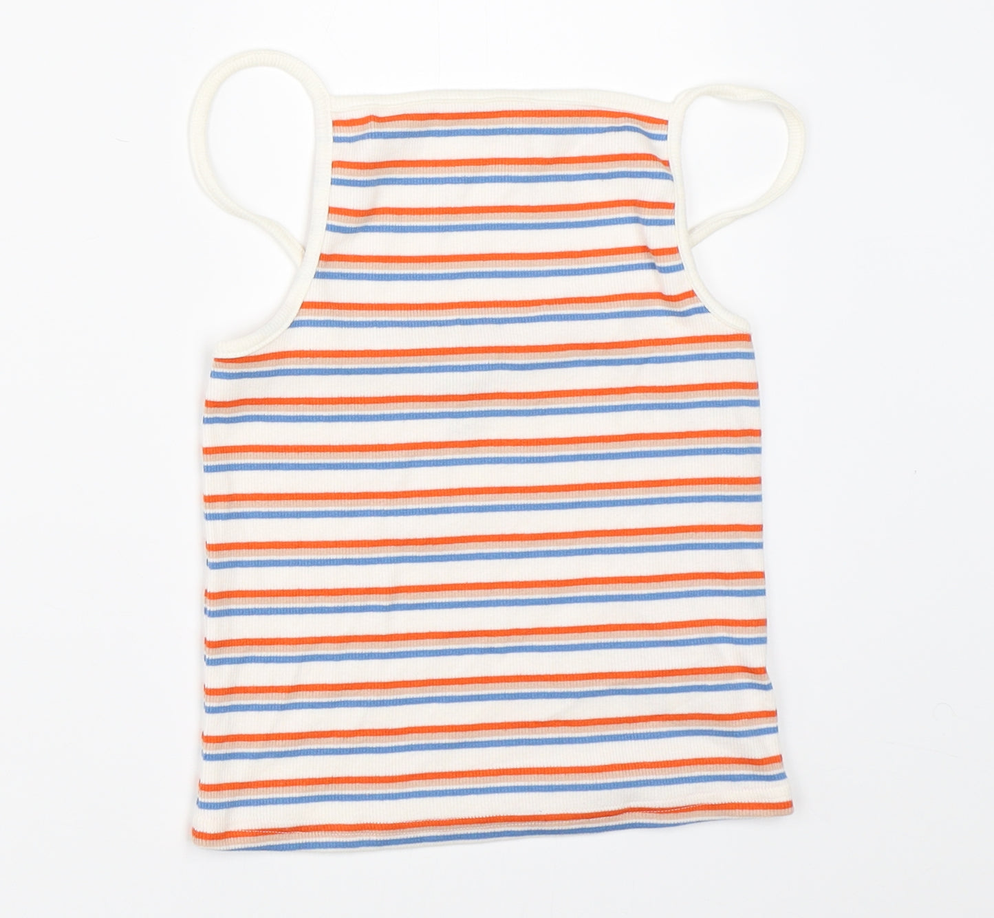 New Look Womens Ivory Striped  Basic T-Shirt Size 12