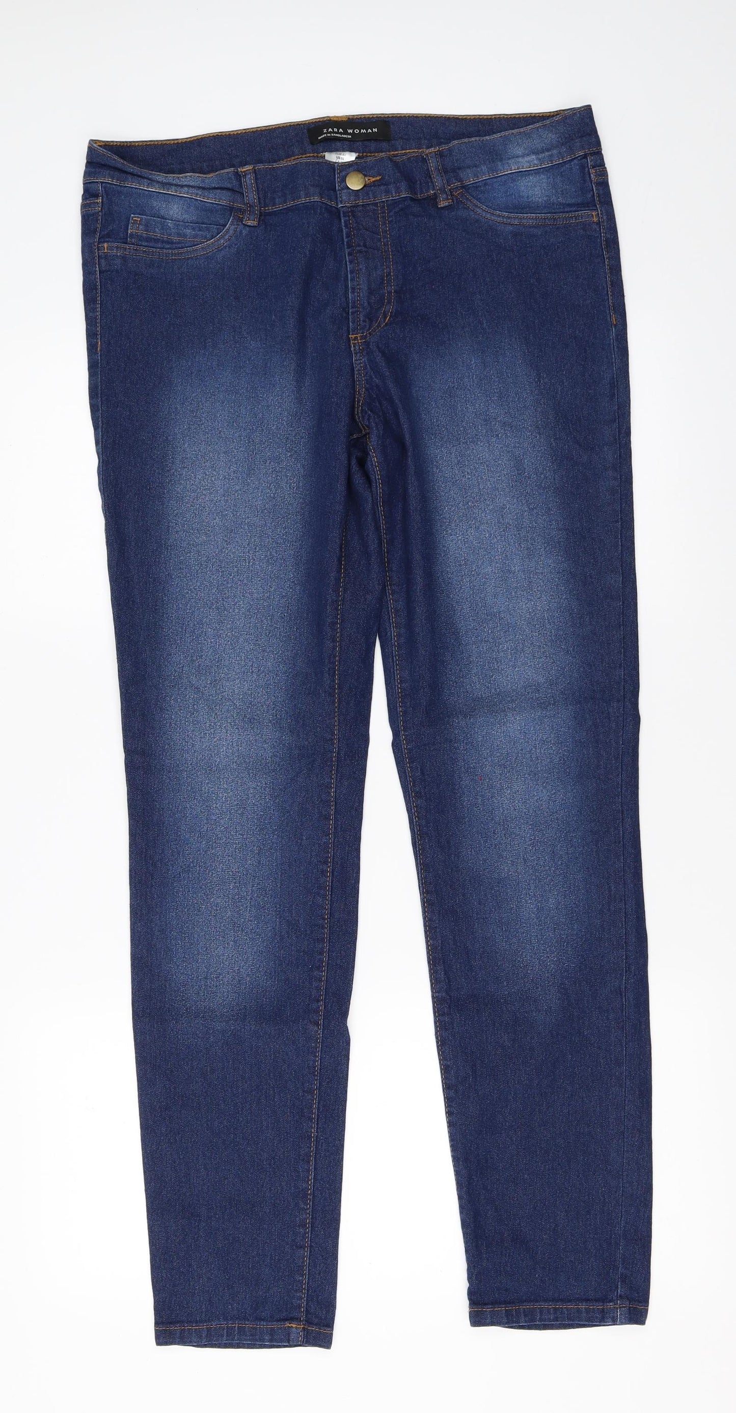 Zara Womens Blue  Denim Skinny Jeans Size 44 L30 in