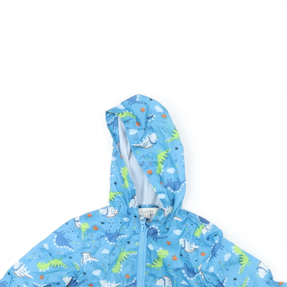 Lullaby Boys Blue Spotted  Rain Coat Coat Size 12 Months  - DInosaur
