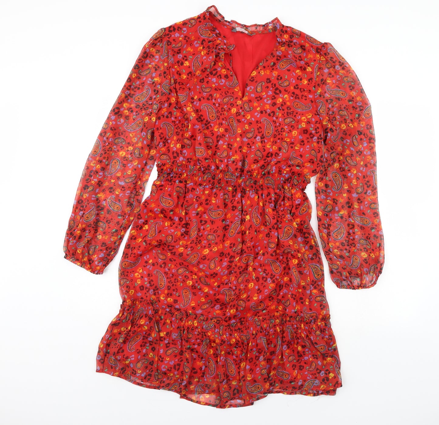Papaya Womens Red Fair Isle  Fit & Flare  Size 12