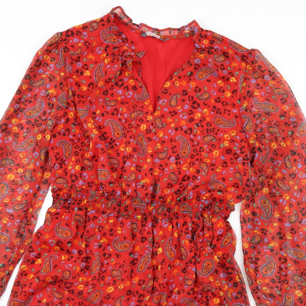 Papaya Womens Red Fair Isle  Fit & Flare  Size 12