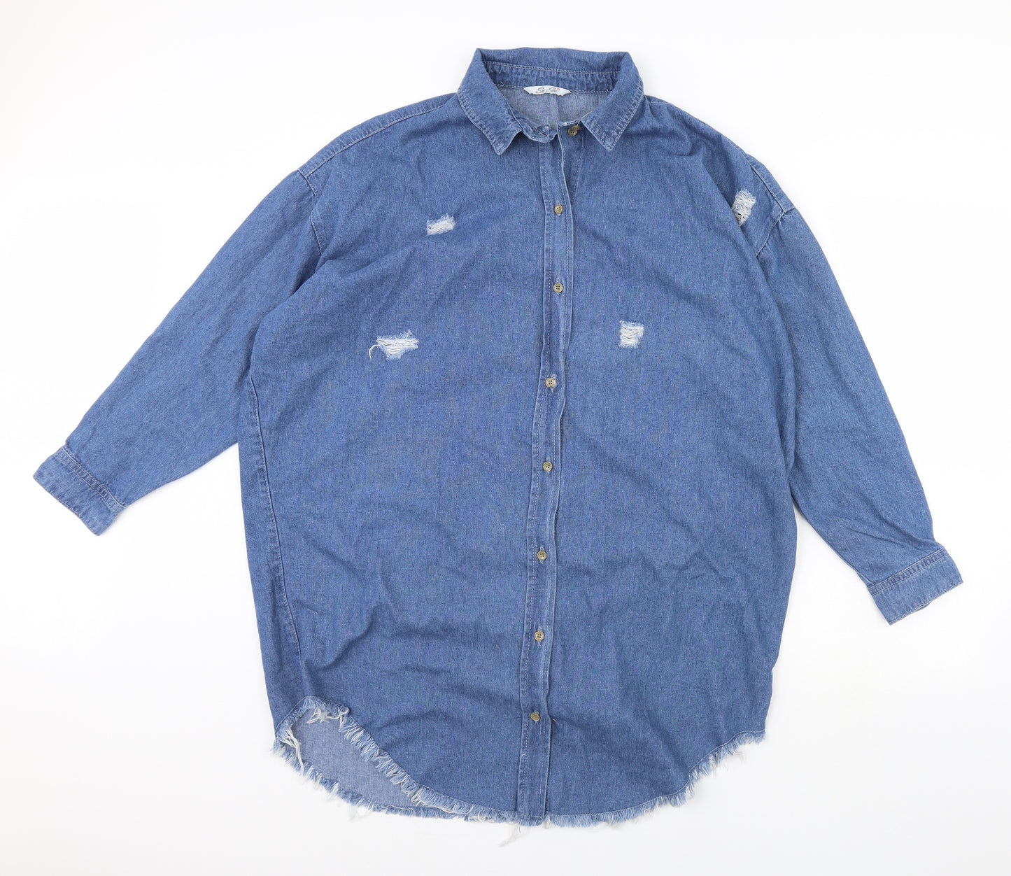 See See Womens Blue   Shirt Dress  Size L