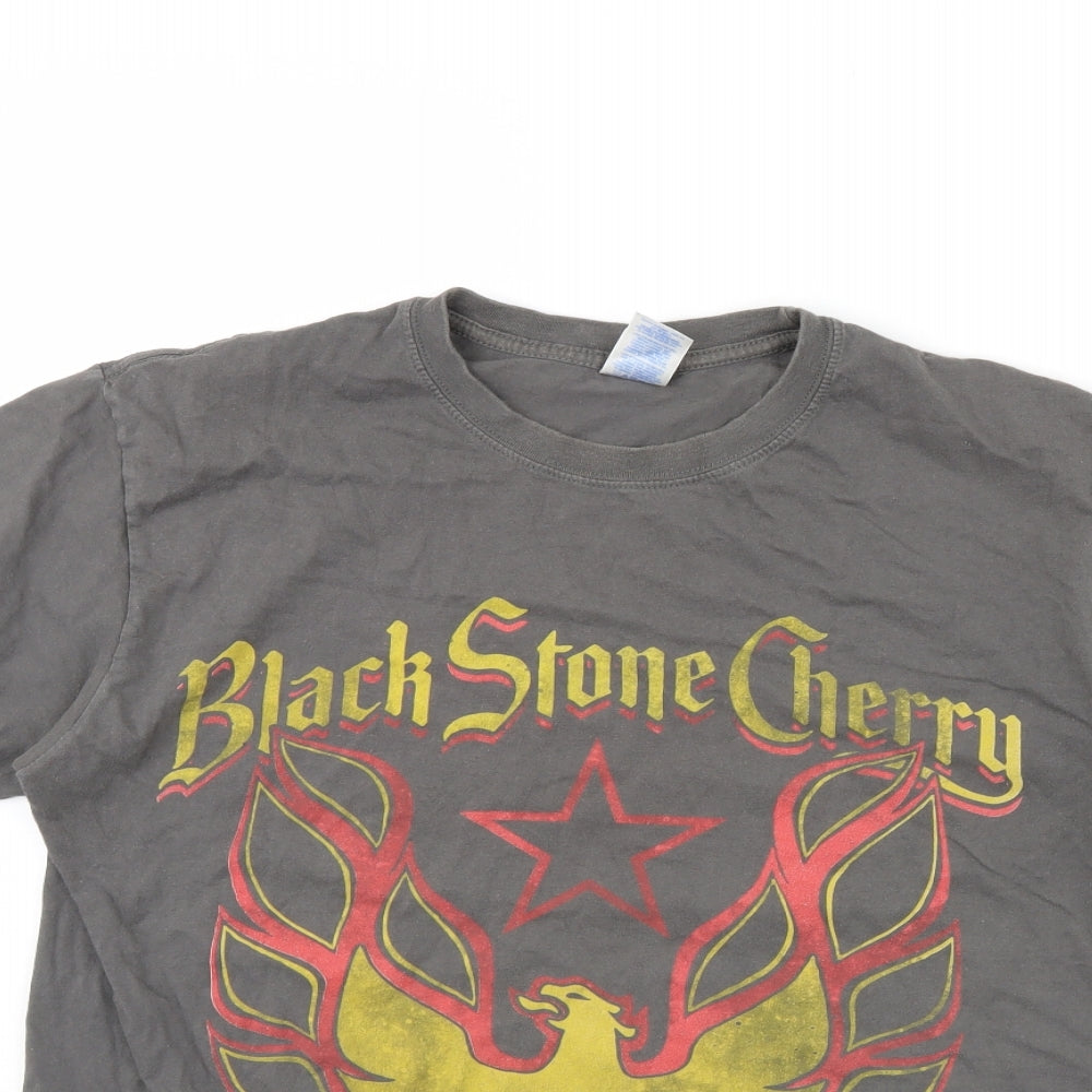 Gildan Mens Grey    T-Shirt Size M