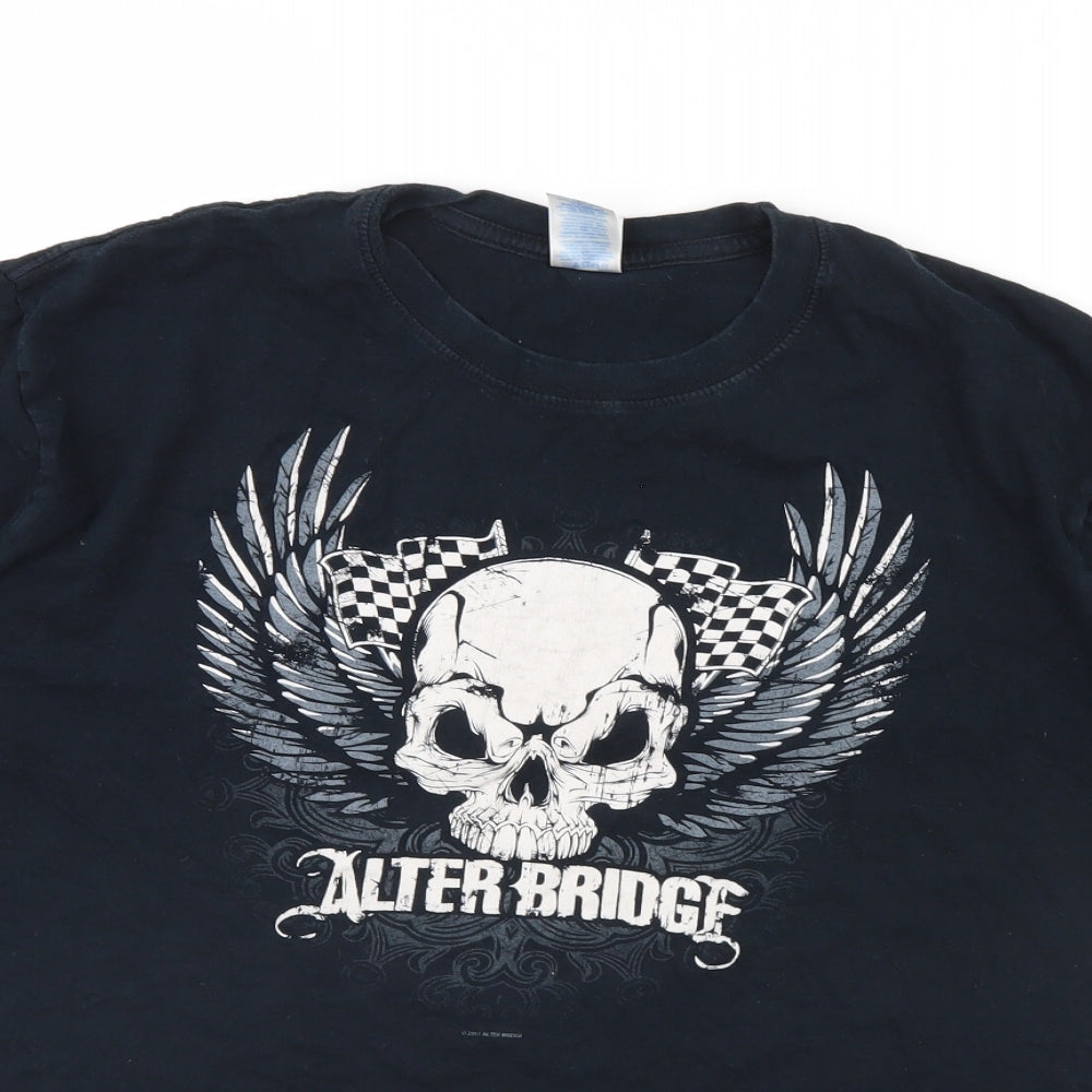 Gildan Mens Blue    T-Shirt Size L