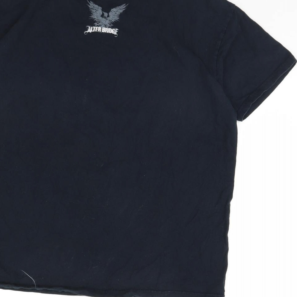 Gildan Mens Blue    T-Shirt Size L