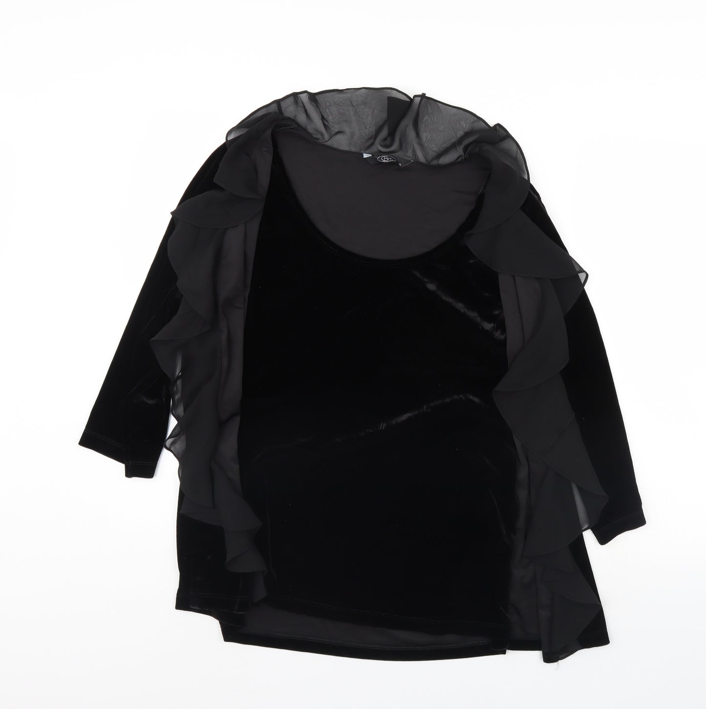 BM Womens Black  Velour Pullover Jumper Size 18