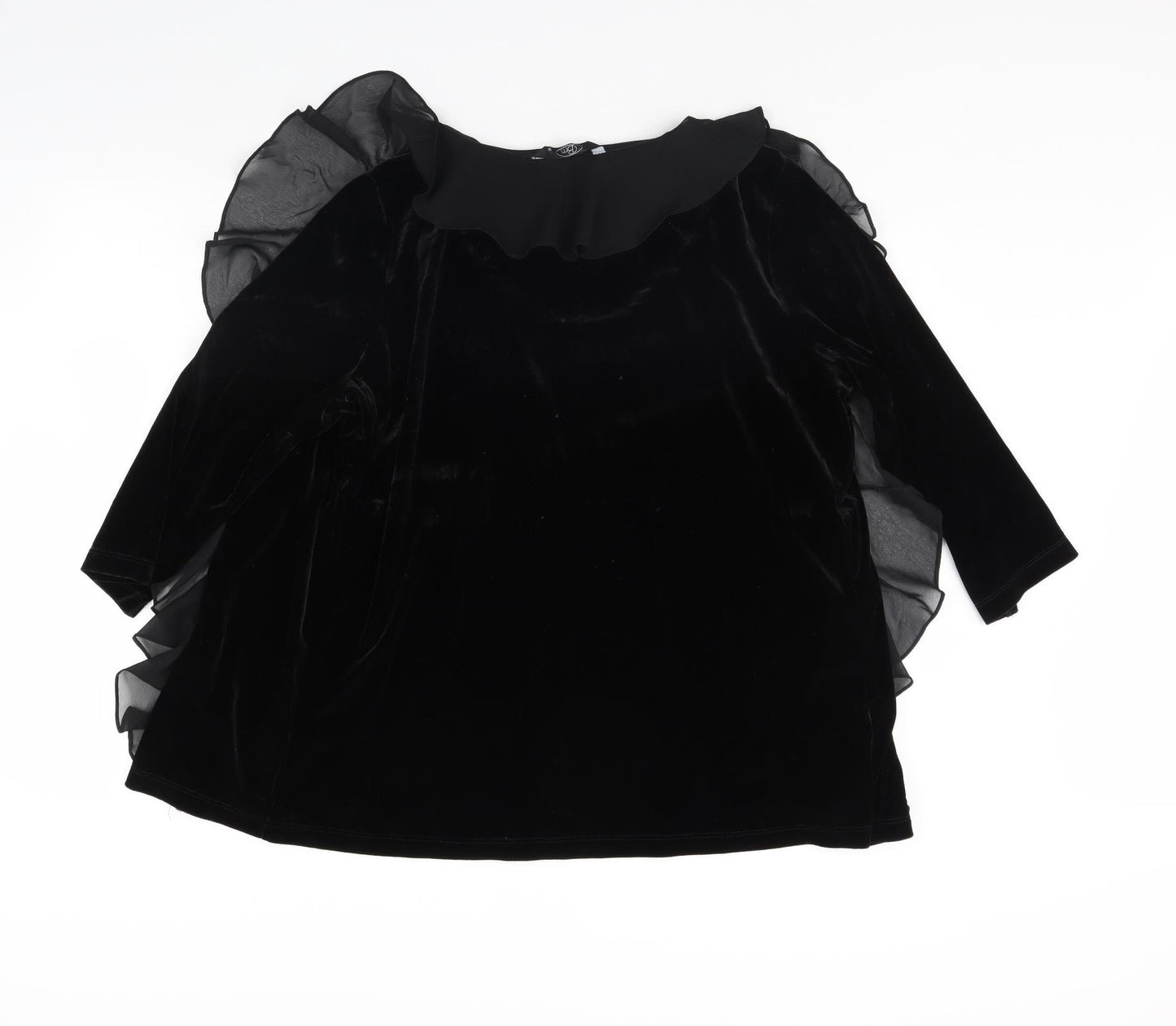 BM Womens Black  Velour Pullover Jumper Size 18