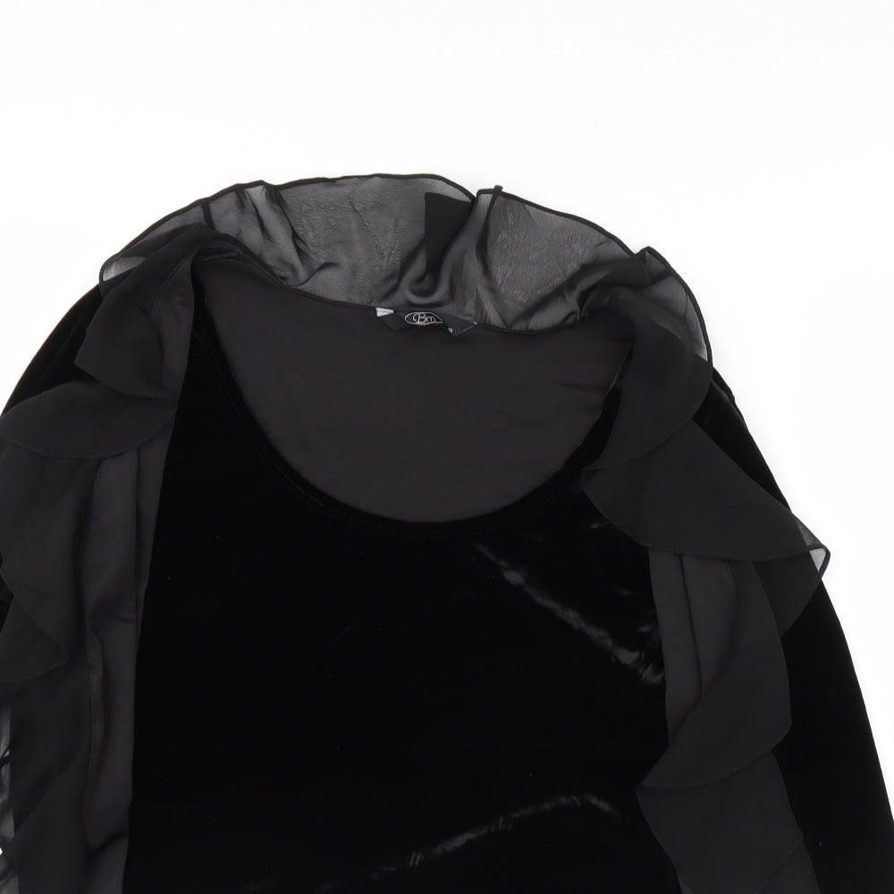 BM Womens Black  Velour Pullover Jumper Size 18