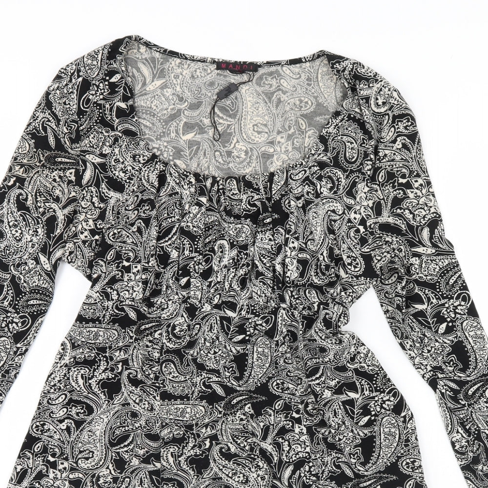 Mandi Womens Black Fair Isle  Shift  Size 16