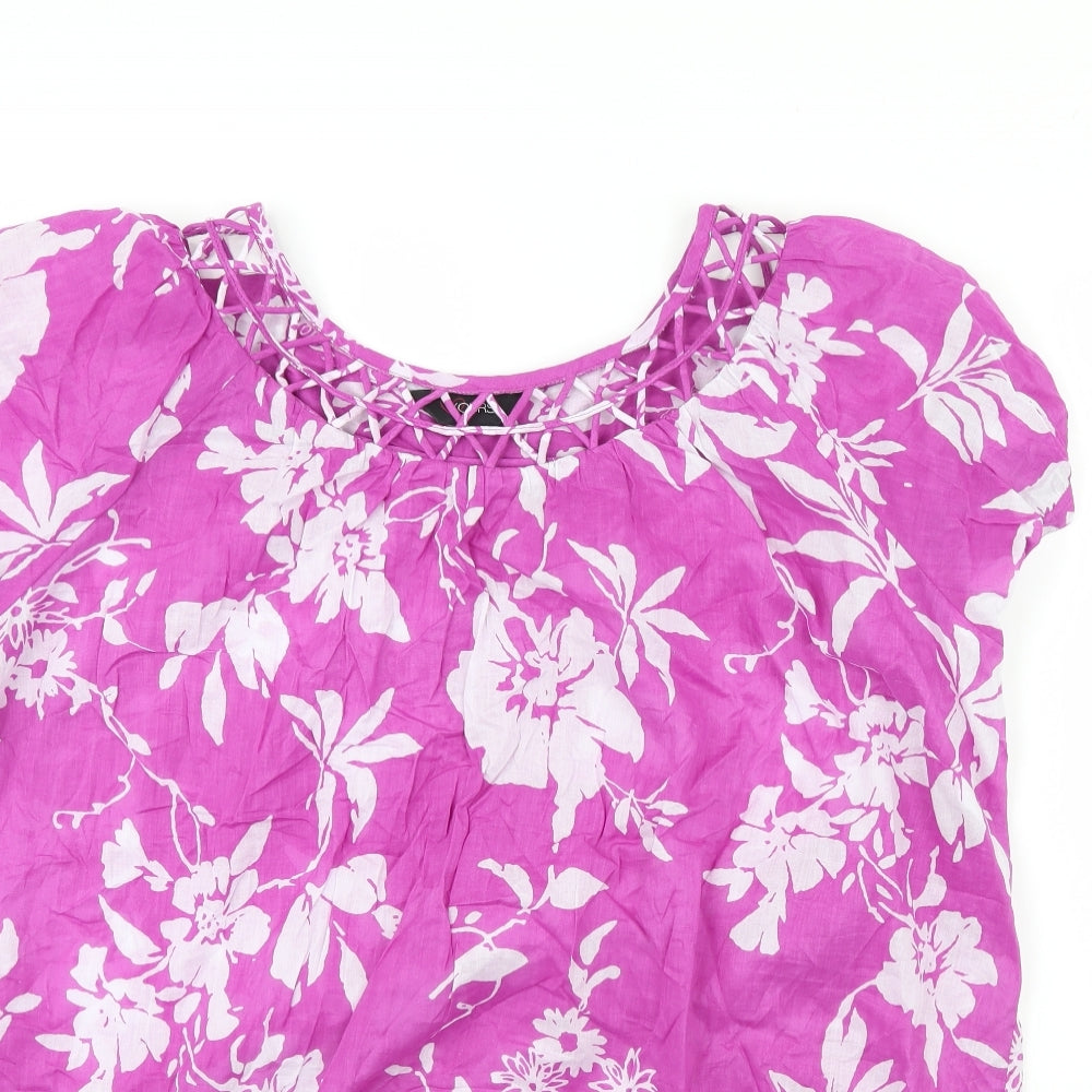 Yours Womens Purple Floral  Basic Blouse Size 20