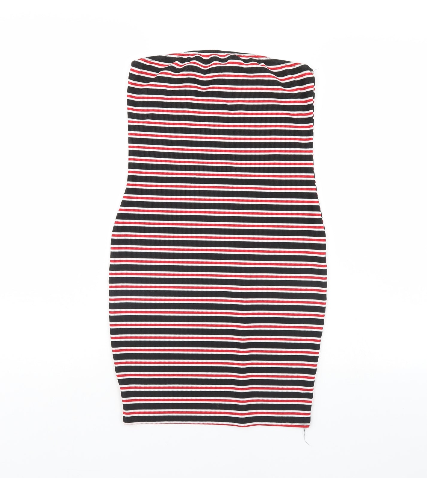 pretty little thing Womens Black Striped  Bodycon  Size 12