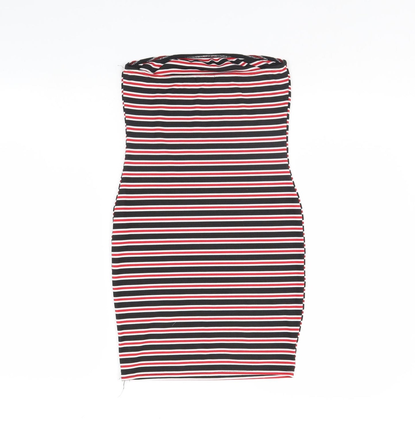 pretty little thing Womens Black Striped  Bodycon  Size 12