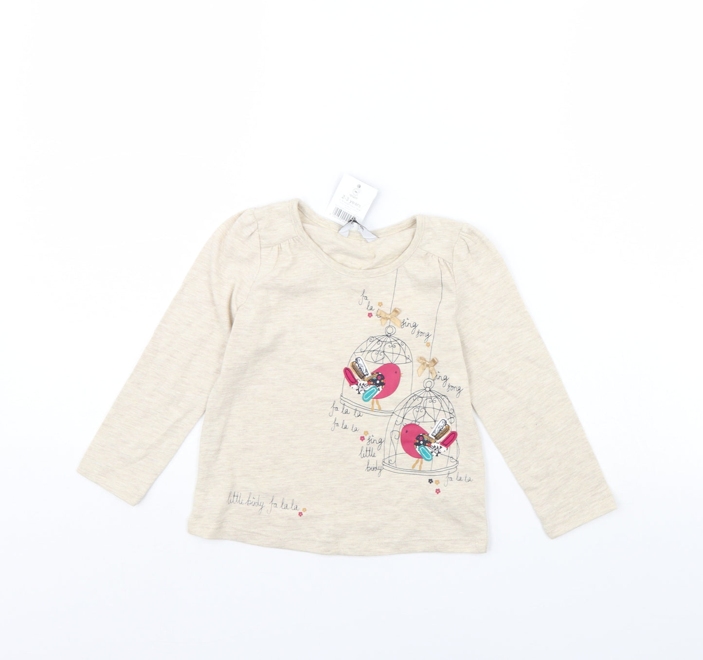 George Girls Beige   Basic T-Shirt Size 2 Years