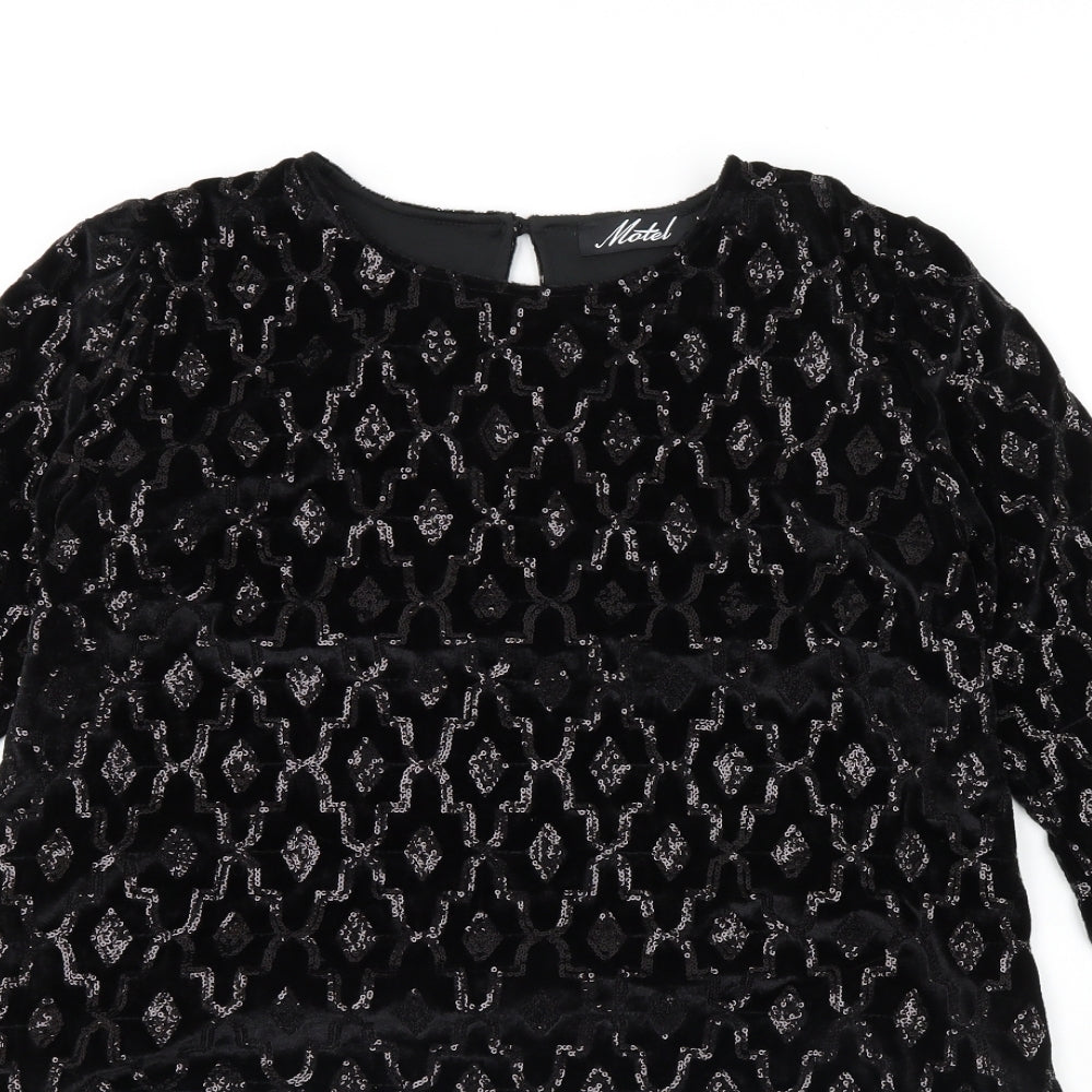 Motel Womens Black Geometric  Mini  Size M