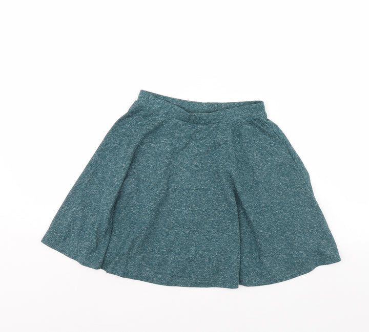 Topshop Womens Green Flare Skirt Size 6