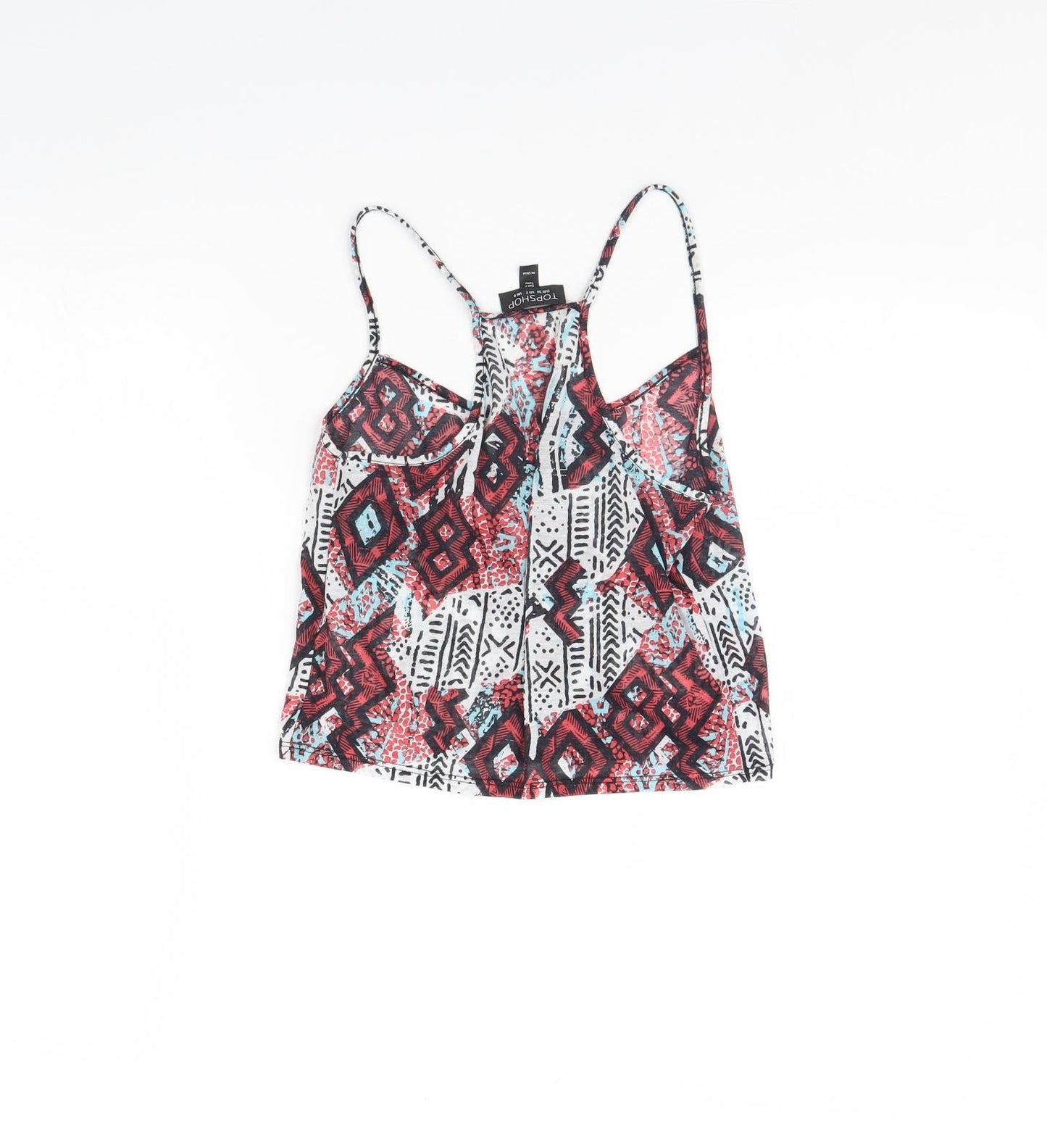 Topshop Womens White Fair Isle  Cropped Tank Size 6