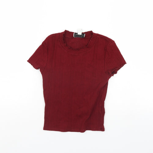 Topshop Womens Red   Cropped T-Shirt Size 8