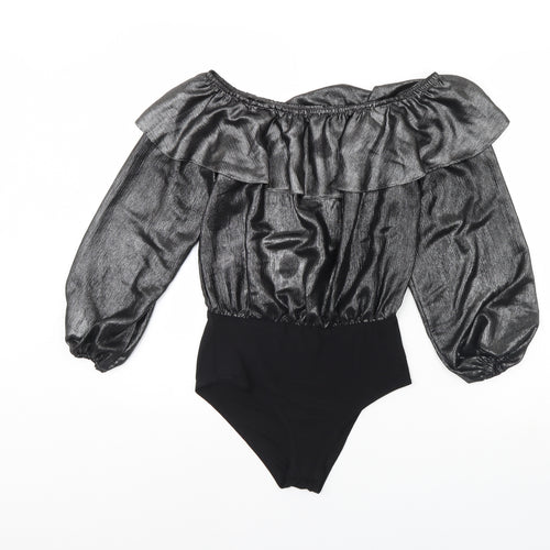 New Look Womens Silver   Bodysuit One-Piece Size 8
