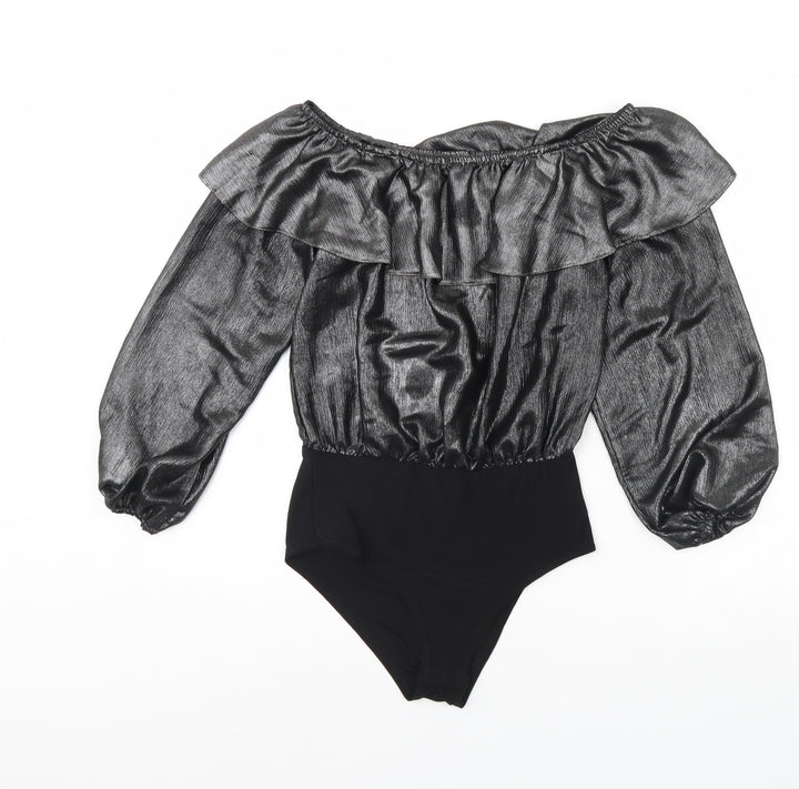 New Look Womens Silver Bodysuit One-Piece Size 8