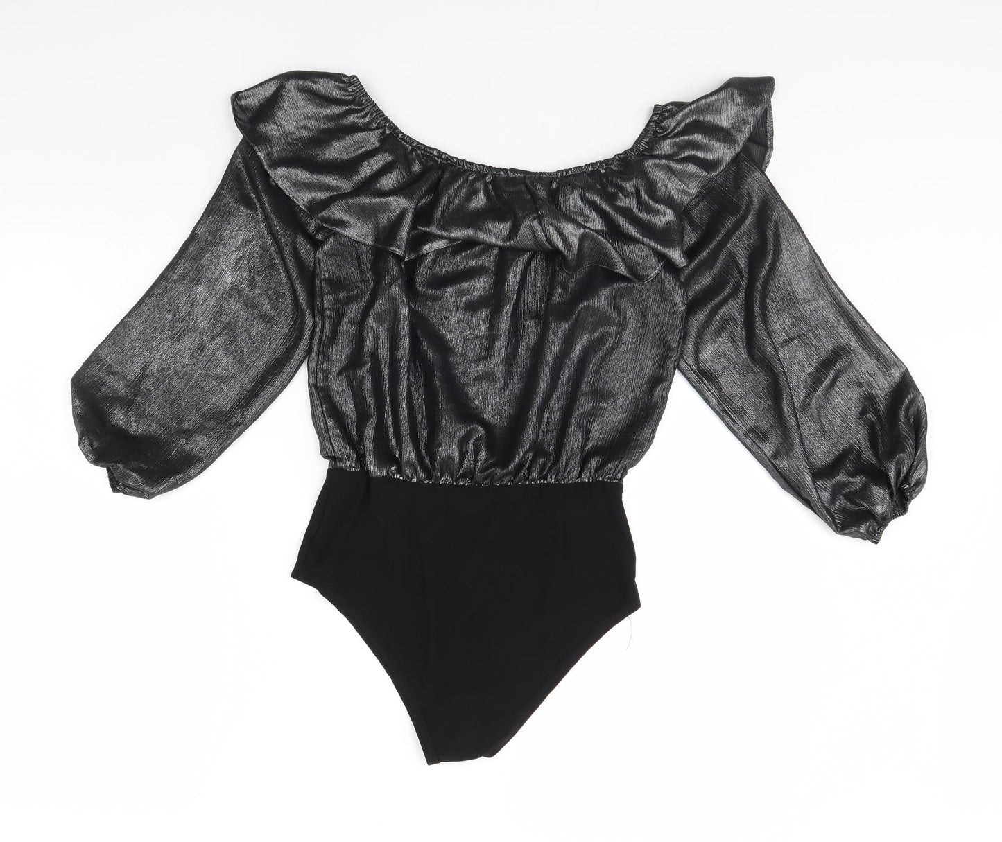 New Look Womens Silver   Bodysuit One-Piece Size 8
