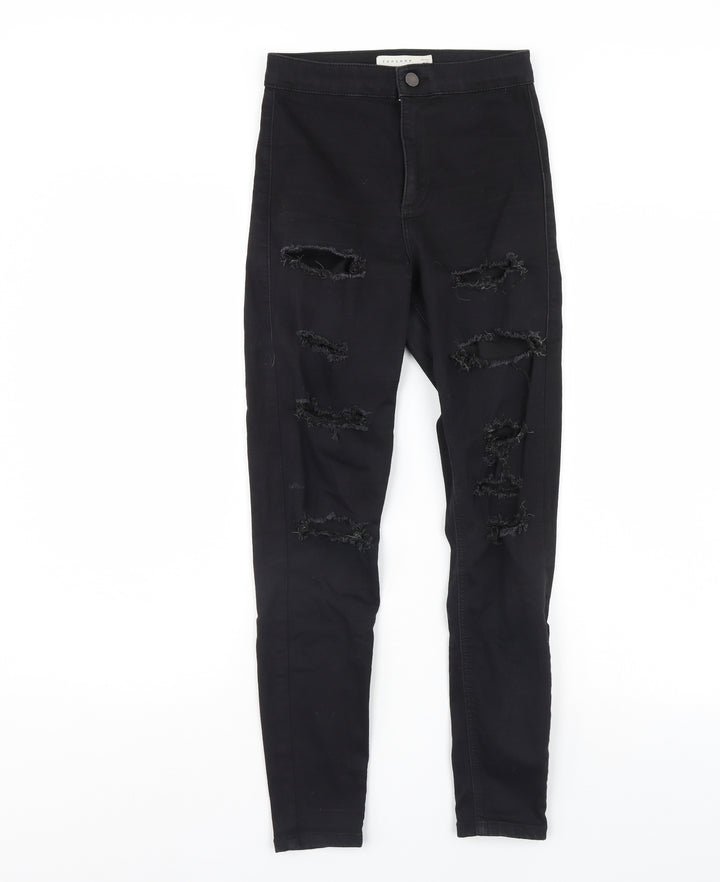 Topshop Womens Black Skinny Jeans Size 26 in L30 in